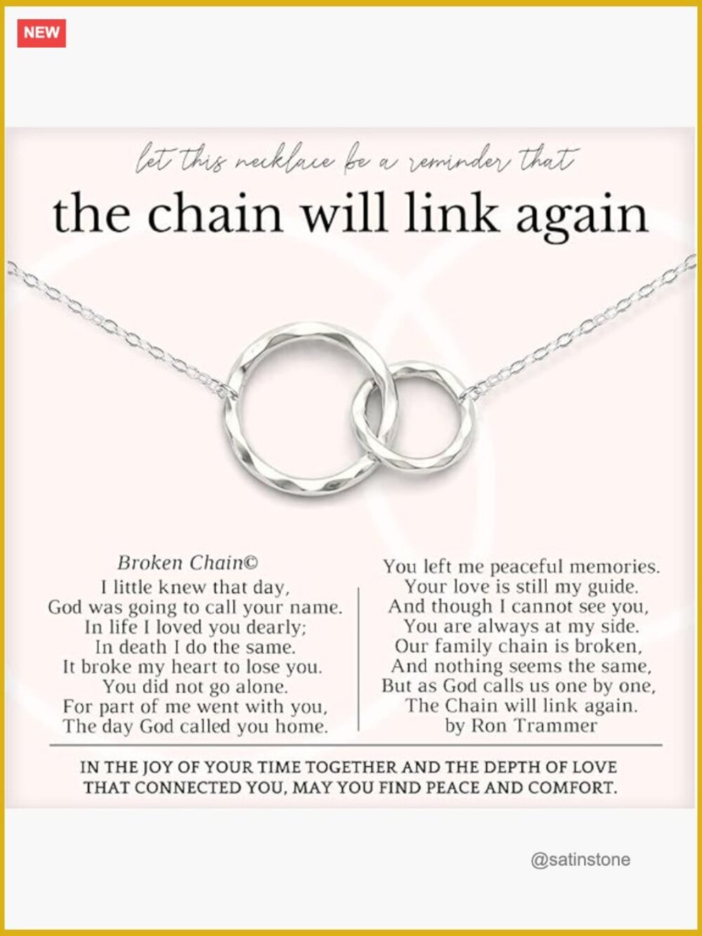 14k Gold Plated Sterling Silver Pendant Necklace - Sympathy Remembrance Gift